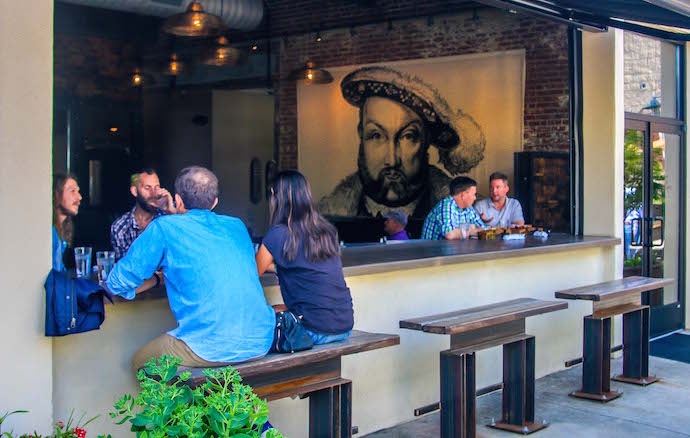Patio at Wicked Weed Brewing in Asheville NC