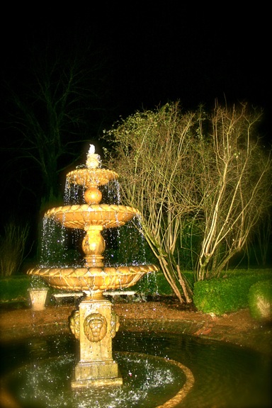 Courtyard Fountain, Eerie at Night