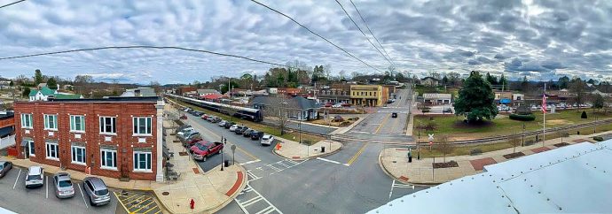 Panorama photo of Downtown Blue Ridge, GA