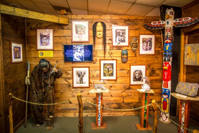Native American Bigfoot Mythology Exhibit at the Sasquatch Museum in CHerry Log, GA