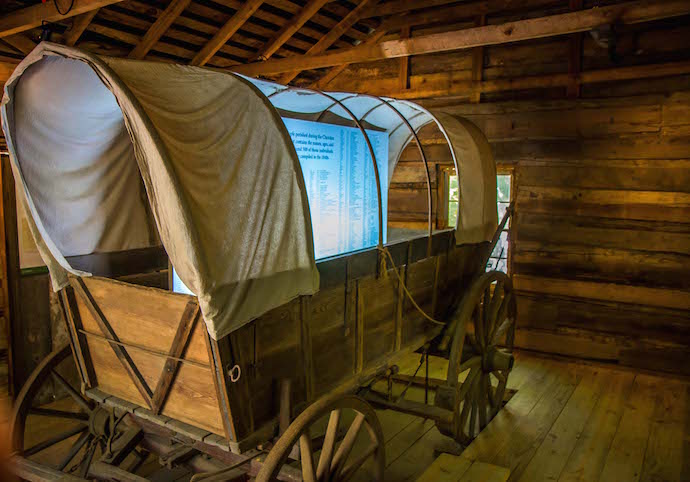 Antique Cherokee Indian Wagon at Foxfire Museum in Clayton, GA