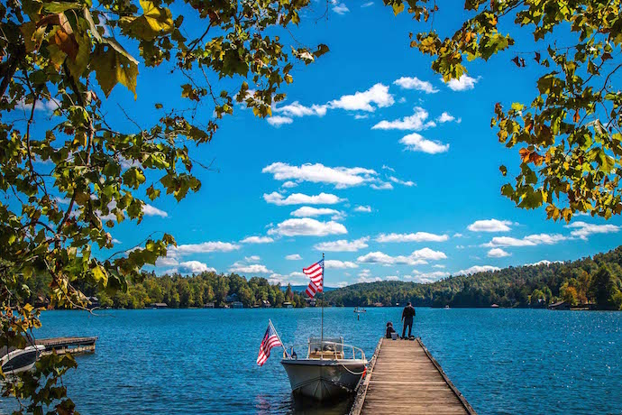 Fisherman at Moccasin Creek State Park in Clarksville, GA