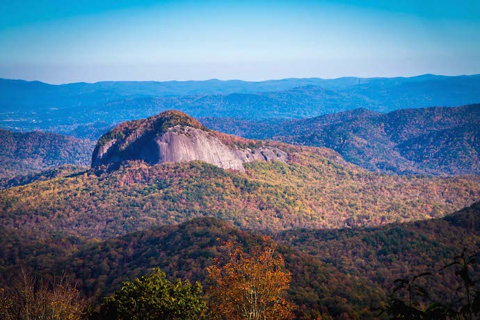 Looking Glass Rock Overlook on the Blue Ridge Parkway in NC