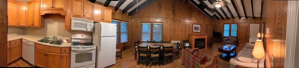 Interior panorama of Black Rock Mountain State Park Cabins