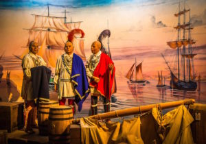 Cherokee meeting the British at the Museum of the Cherokee Indian in Cherokee NC