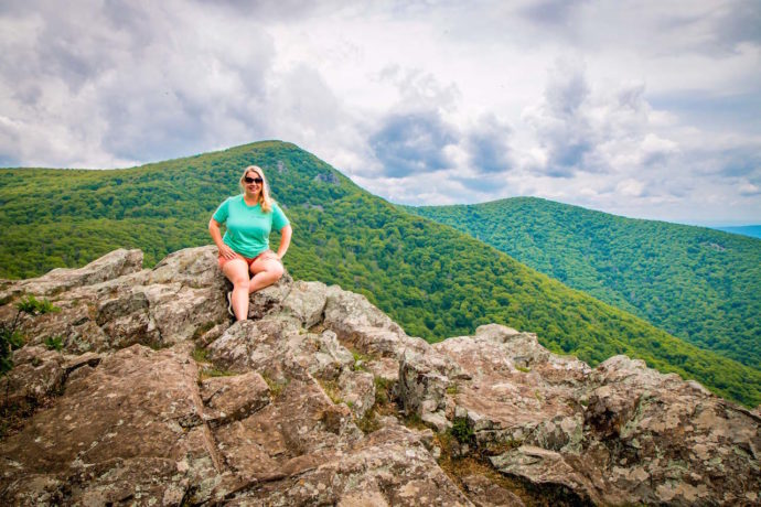 Mary Gabbett at Crescent Rock Overlook in Shenandoah National Park