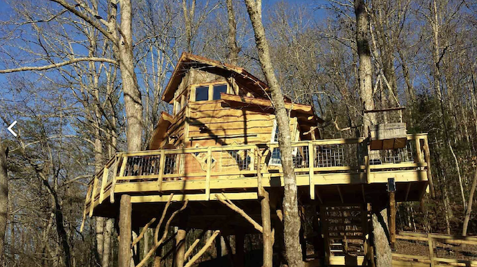 The Blue Ridge Treehouse at Bear Claw Vineyards