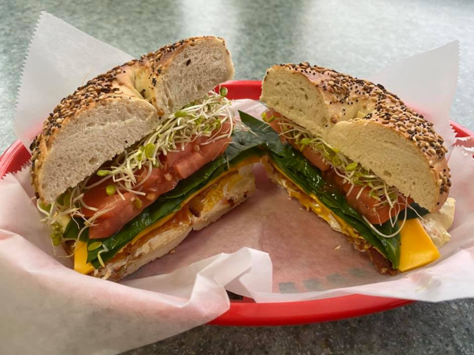 Boone Bagelry sandwich in Boone NC