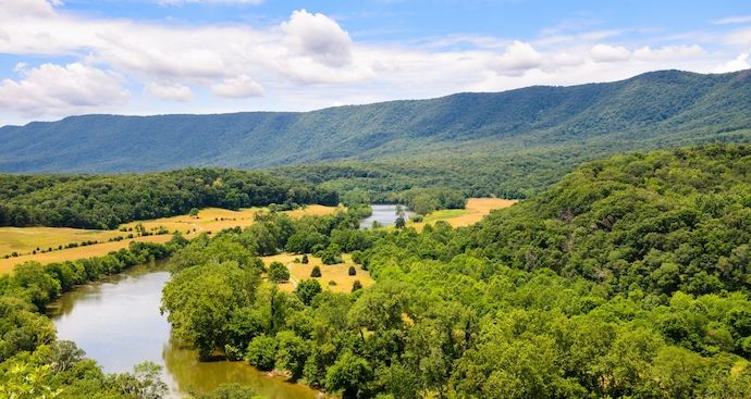 Bird's eye view of Shenandoah River State Park in Virginia