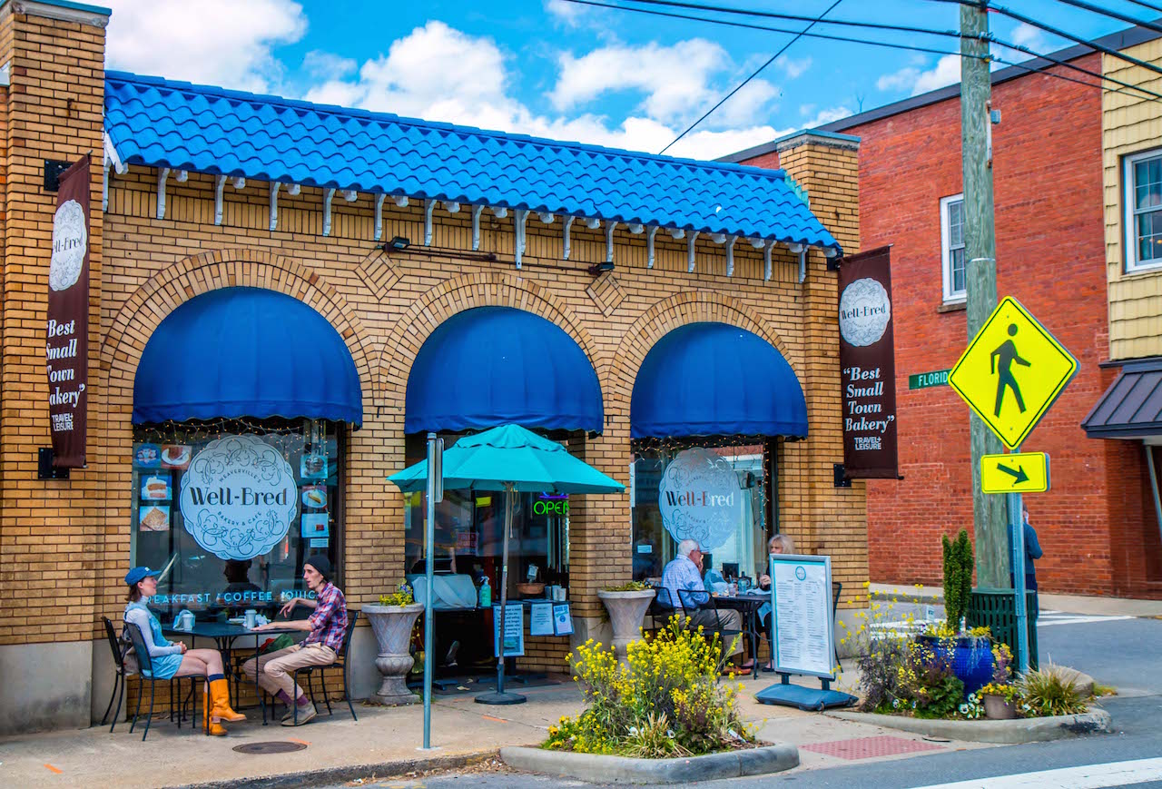 Well Bred Bakery on Main St in Downtown Weaverville NC