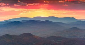 Sunset view from atop Brasstown Bald GA