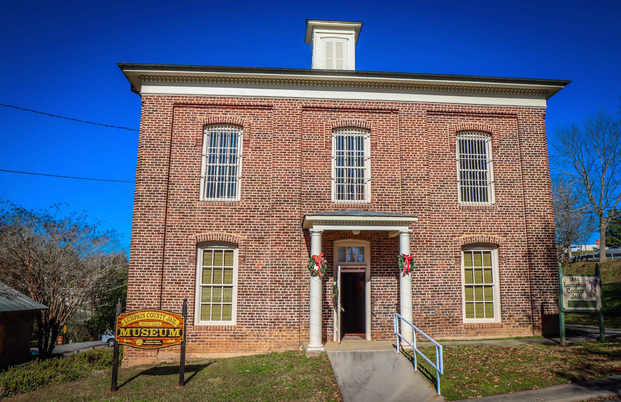 Lumpkin County Jail Museum Exterior in Dahlonega GA