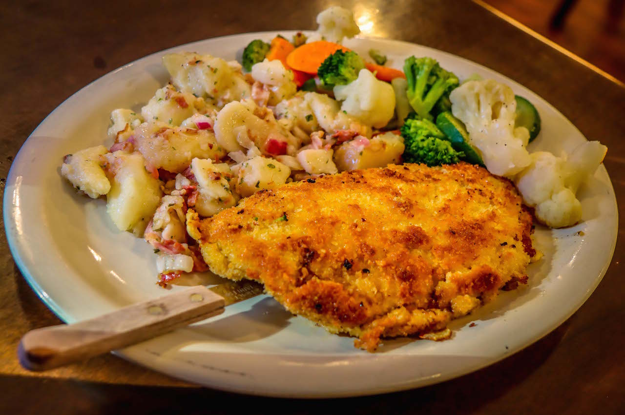 Schnitzel Plate at The Heidelberg Restaurant in Helen GA