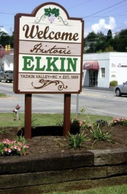Welcome to Historic Elkin NC Sign
