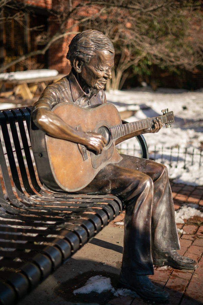 Doc Watson Statue in Boone NC
