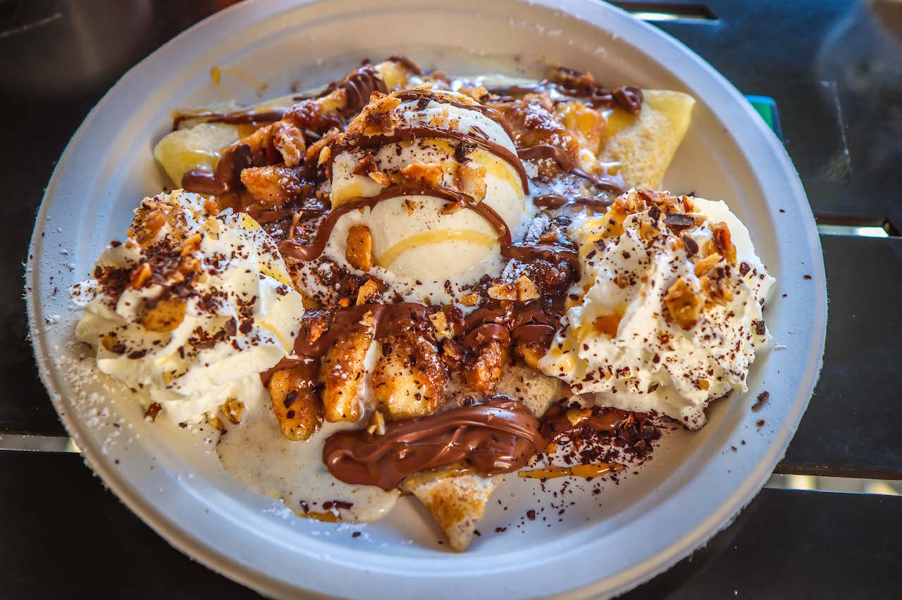 Dessert Crepe at Penny Path Cafe in Blowing Rock NC