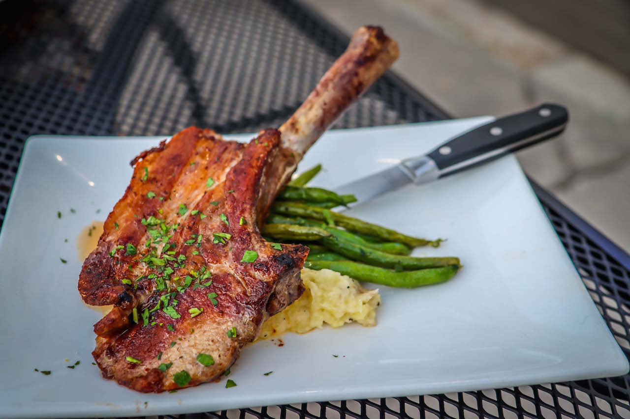 Tomahawk Pork Chop at Rockfish Restaurant in Roanoke VA