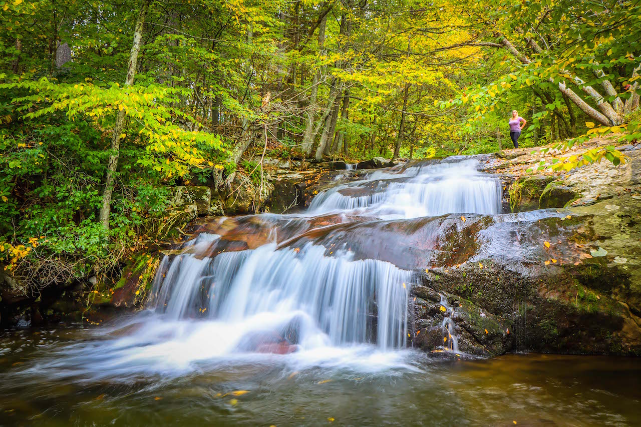 Mary Gabbett at Statons Creek Falls on the Blue Ridge Parkway in VA