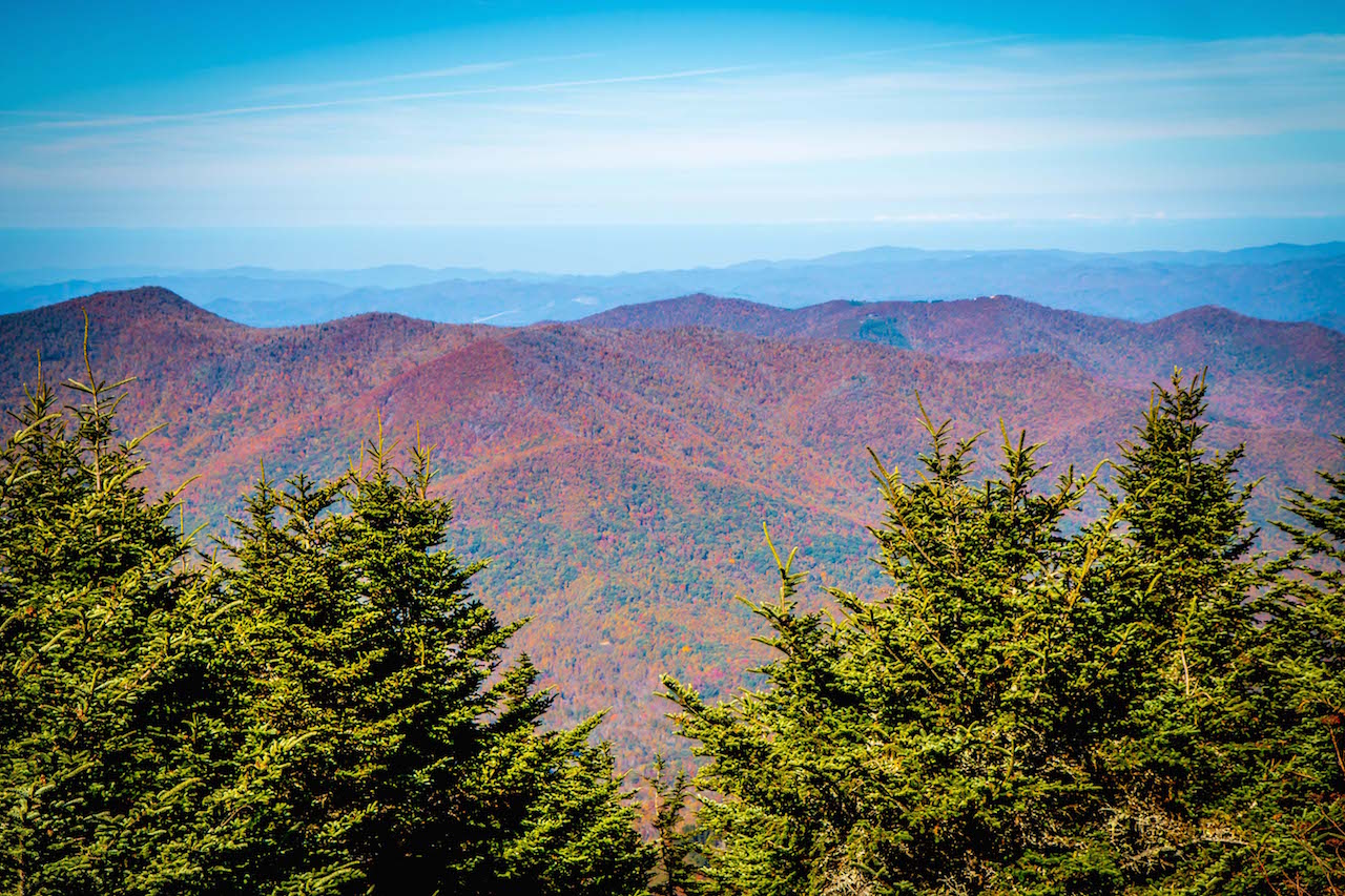 Mountains in North Carolina -Mount Mitchell State Park North Carolina- Best view from Mount Mitchell Summit Observation Platform