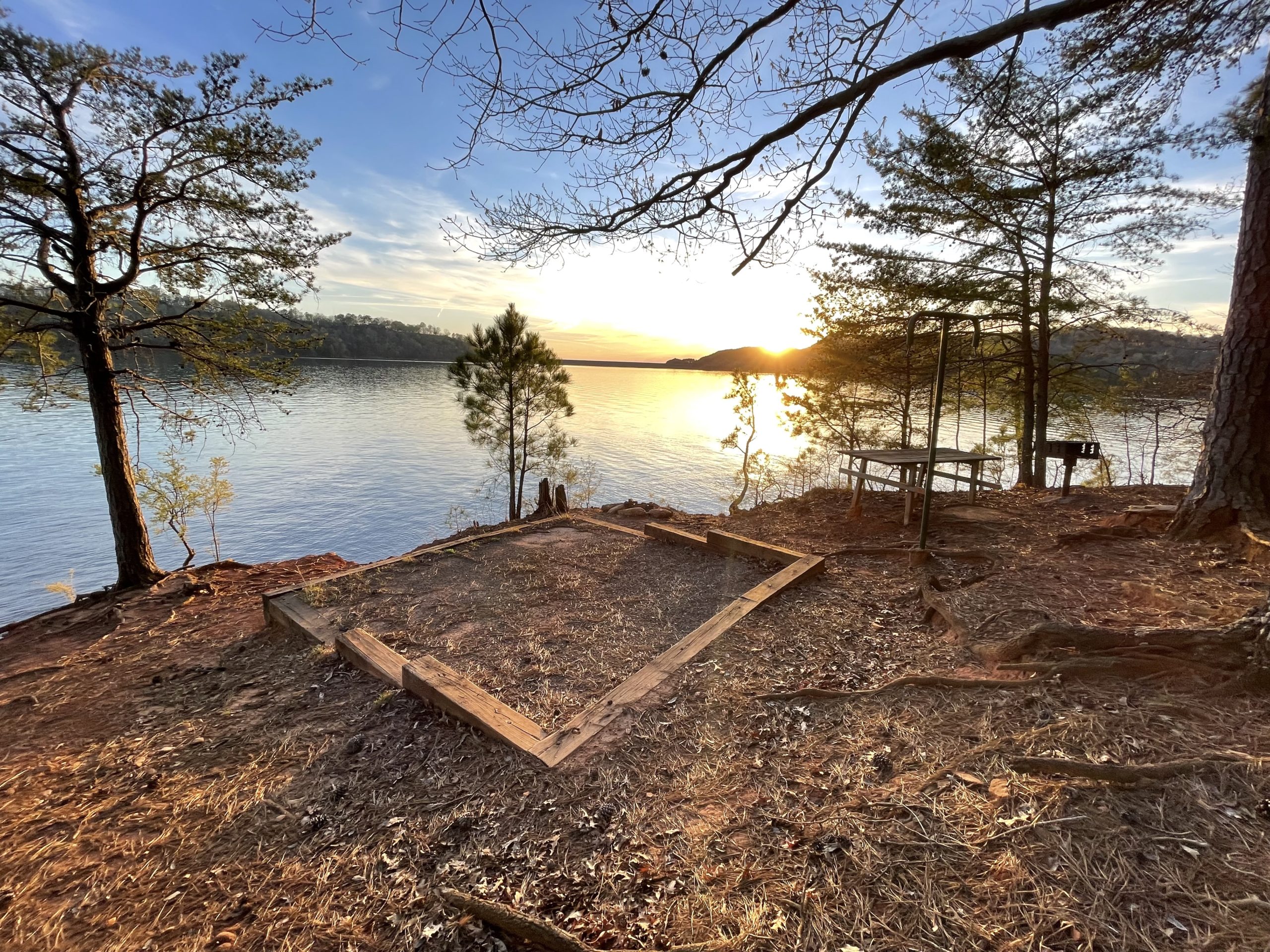 Tent pad at the boat-in - Carters Lake Camping