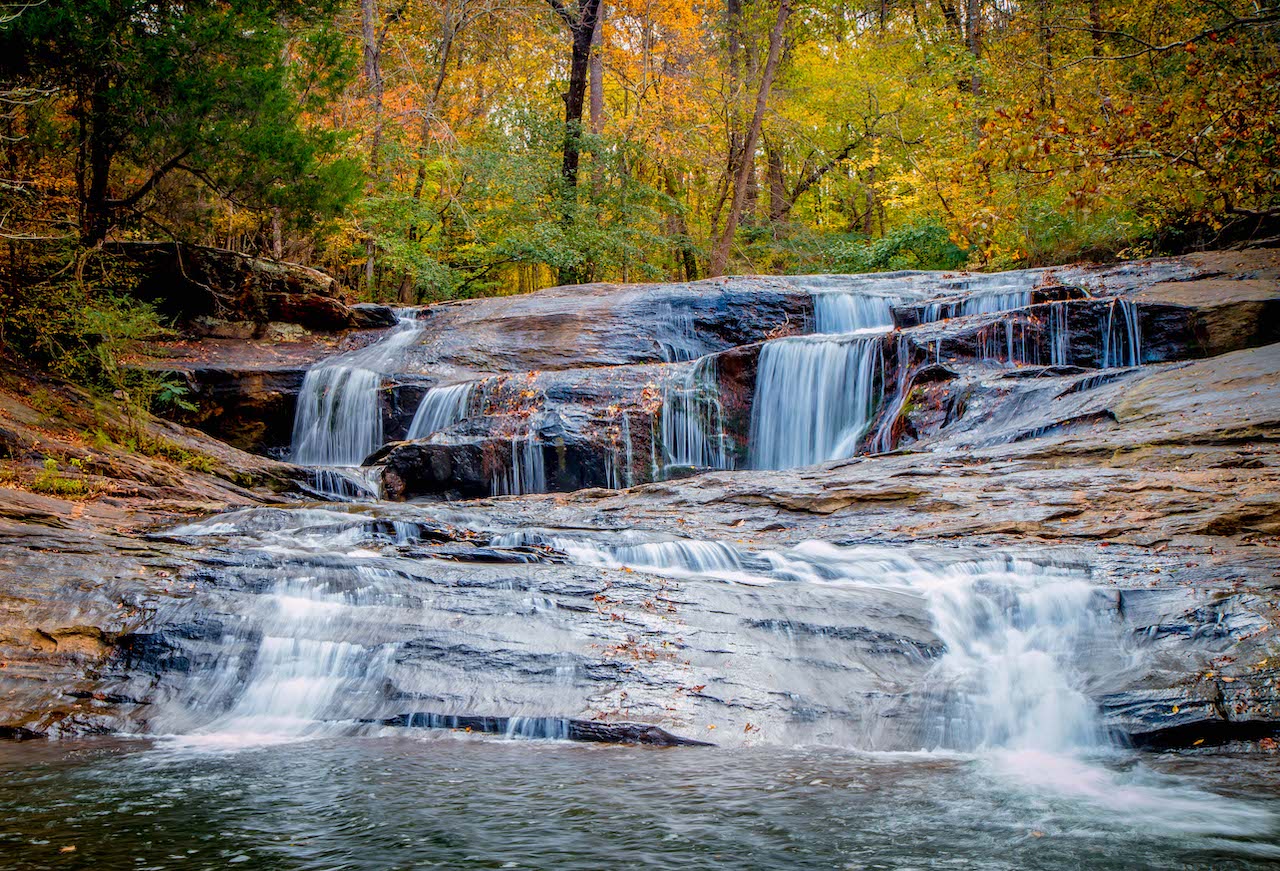 Allatoona Falls (a.k.a. Toonigh Creek Falls) at Olde Rope Mill Park in Woodstock GA