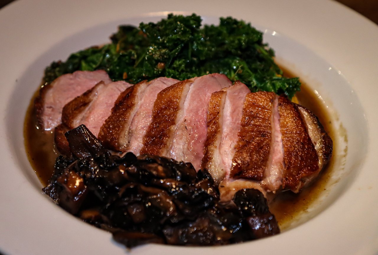 Apple Cider Brined Pork Chop at Birchwood Hall restaurant in Waynesville NC