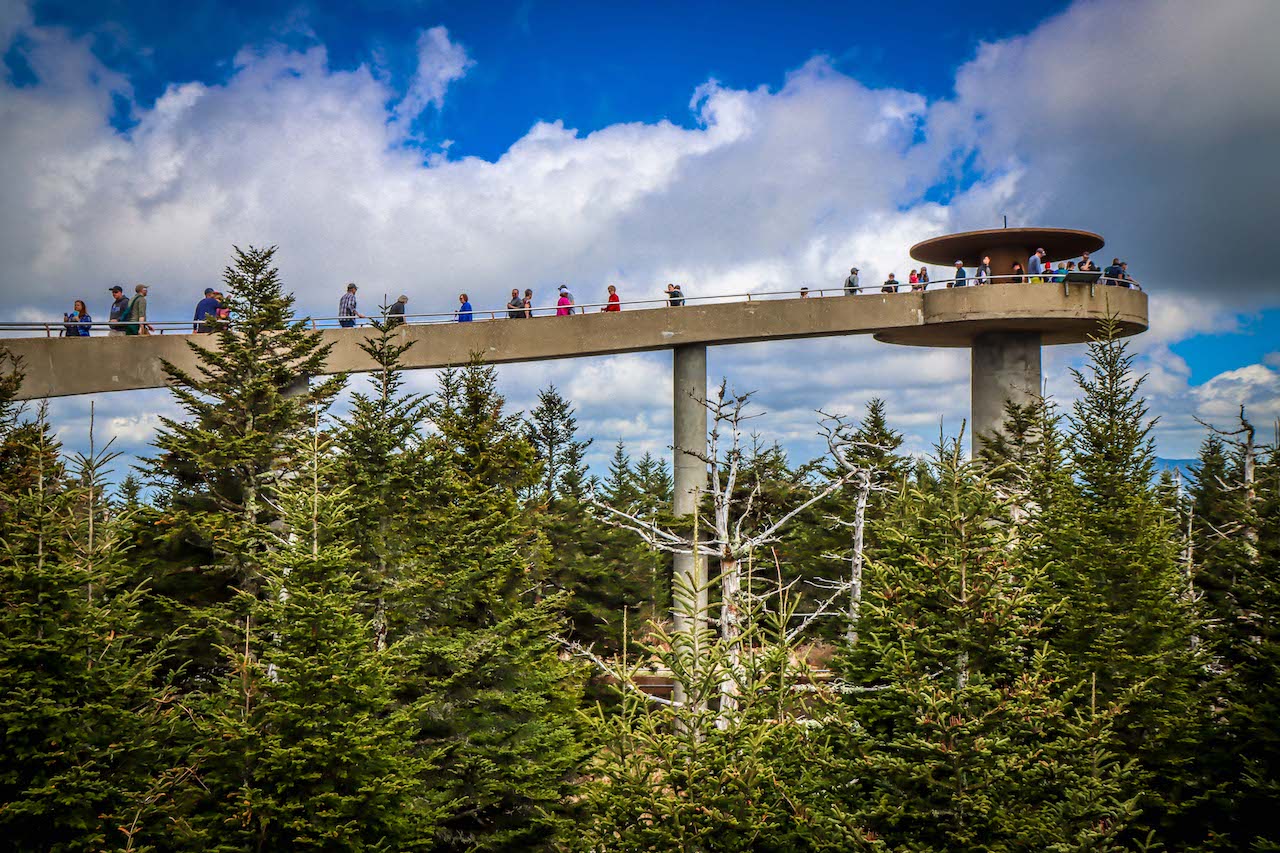 Best places to visit in NC - Clingmans Dome in Great Smoky Mountains National Park in Cherokee NC