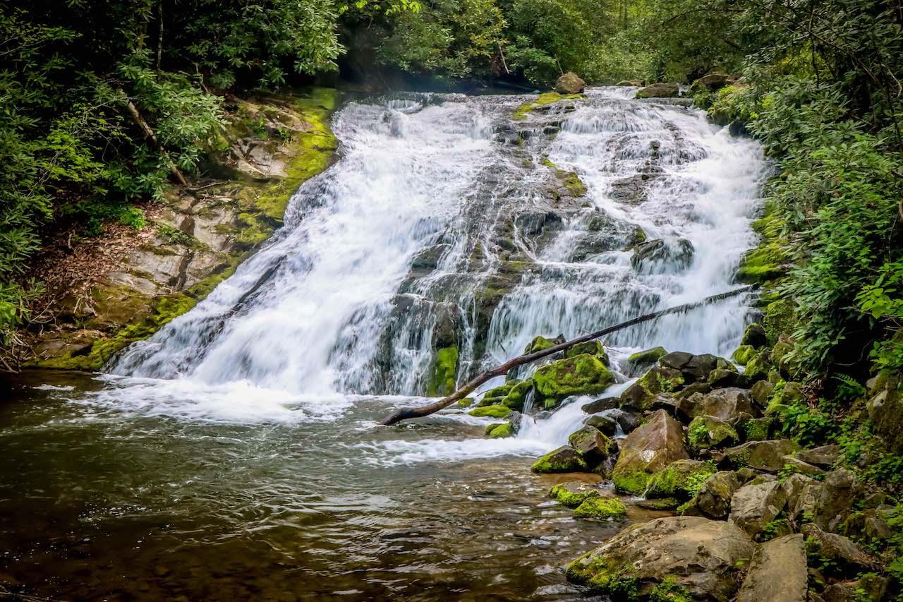 Indian Creek Falls on the Deep Creek Trail in Bryson City NC