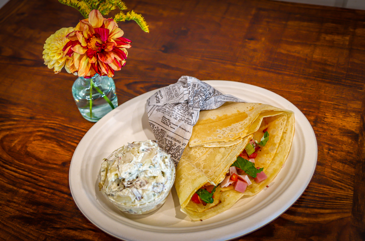 Monte Cristo Crepe at Crepe & Custard Restaurant in Lake Junaluska NC