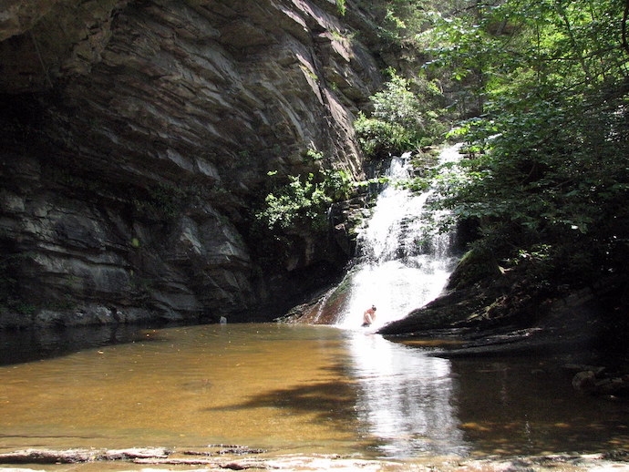 North Carolina hiking trails - Lower Cascades Falls Hanging Rock State Park