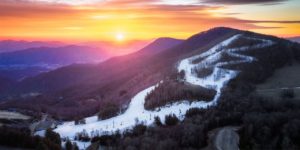 Aerial View of the Cataloochee Ski Area in Maggie Valley NC