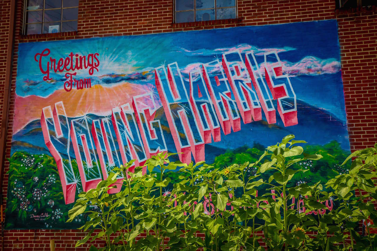 Greetings from Young Harris GA Sign