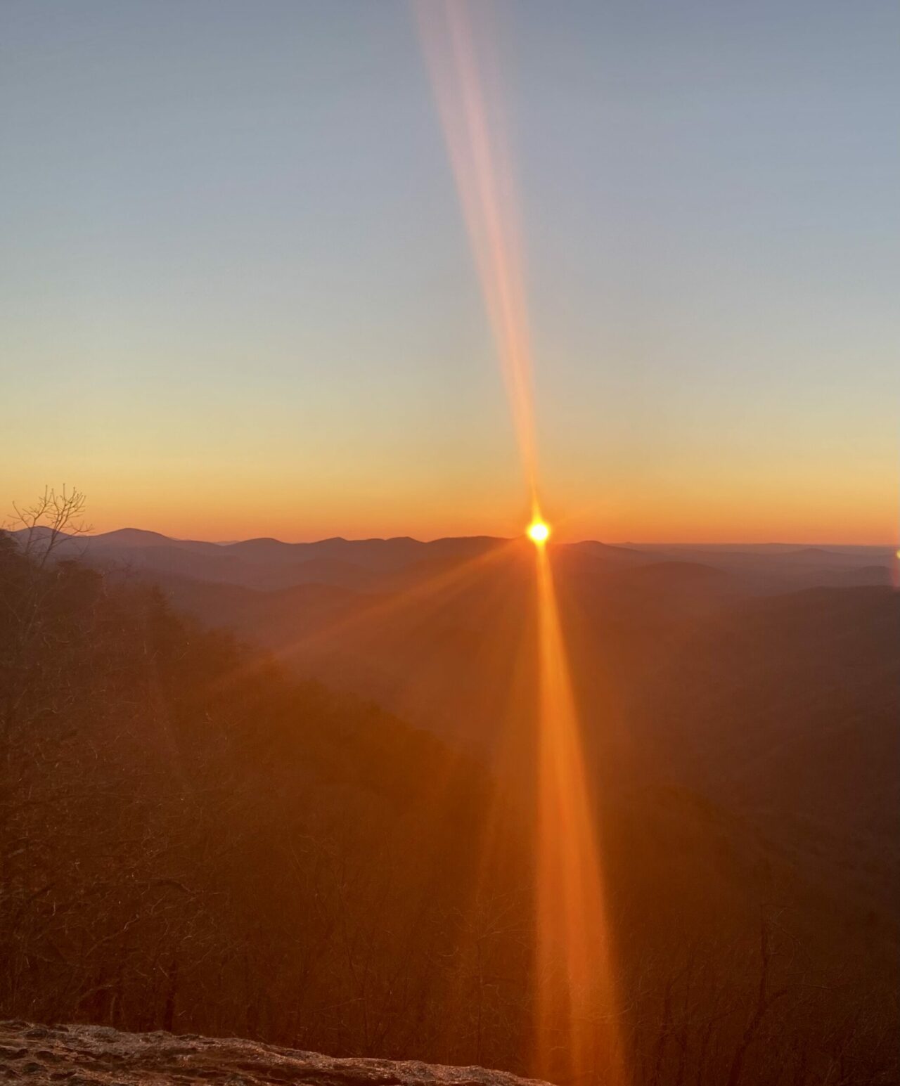 Sunrise as viewed from Preachers Rock