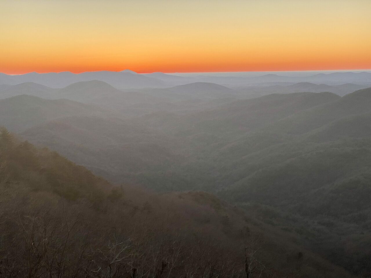 Here comes the sun from Preachers Rock Dahlonega, Georgia 