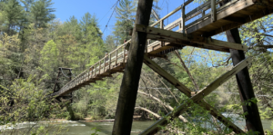 Toccoa River Swinging Bridge in Blue Ridge GA