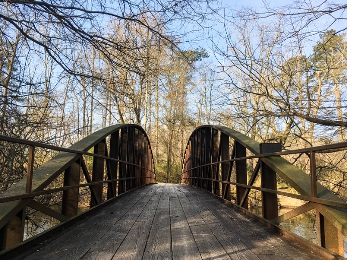Bridge at Powers Island Loop Trail, one of the best hikes near atlanta