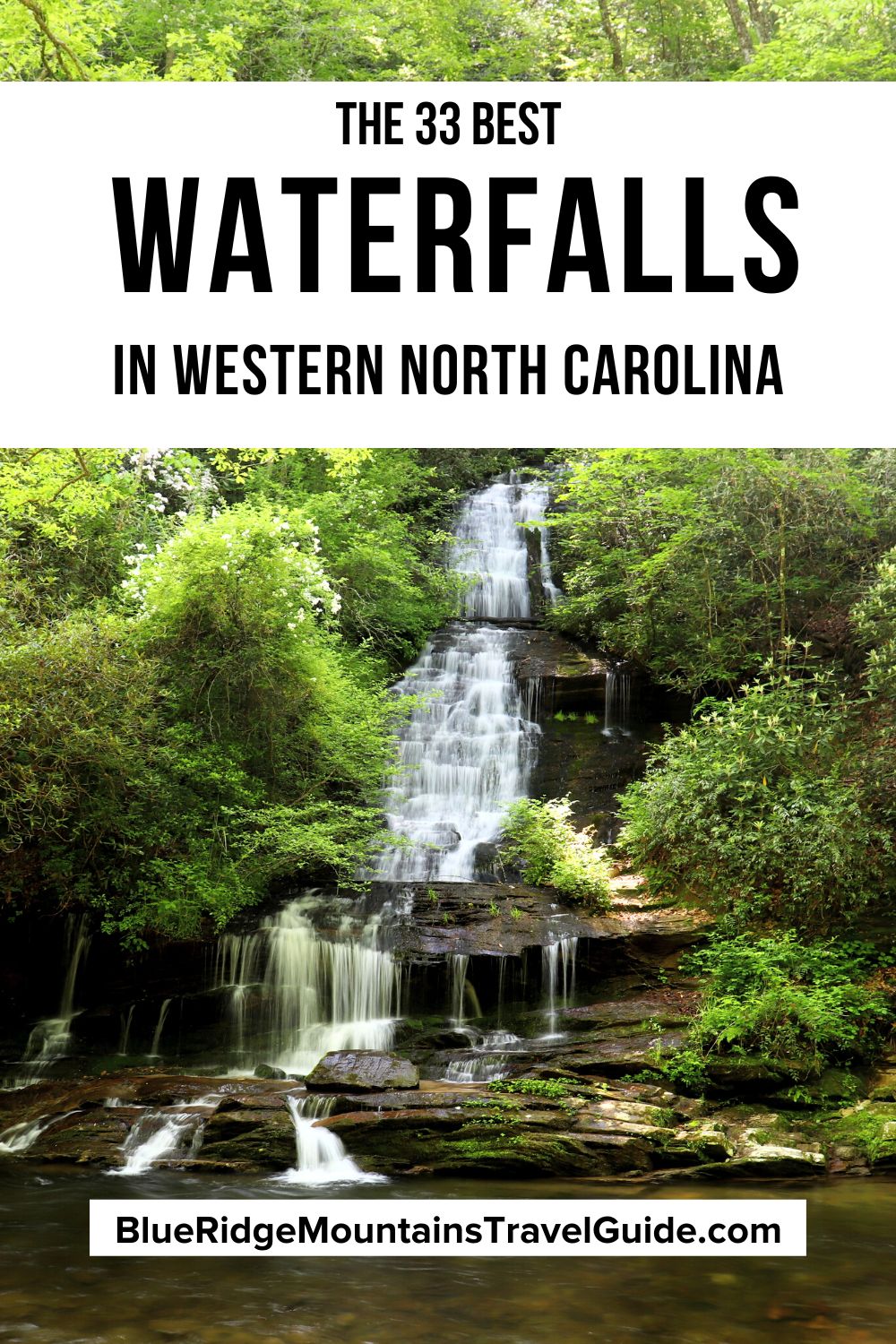 33 of Western North Carolina's Best Blue Ridge Waterfalls includes beautiful waterfalls near Asheville, Brevard, & Hendersonville, waterfalls near Murphy, Cherokee, & Cashiers, & waterfalls near Banner Elk, Boone, & Blowing Rock | hiking trails with waterfalls | beautiful waterfalls| north carolina waterfalls | waterfalls in nc | waterfalls in asheville nc | asheville waterfalls | waterfalls near asheville nc | north carolina waterfalls | waterfalls in nc | brevard nc waterfalls