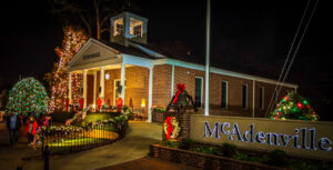 McAdenville NC Town Hall during Christmas Town USA Celebration