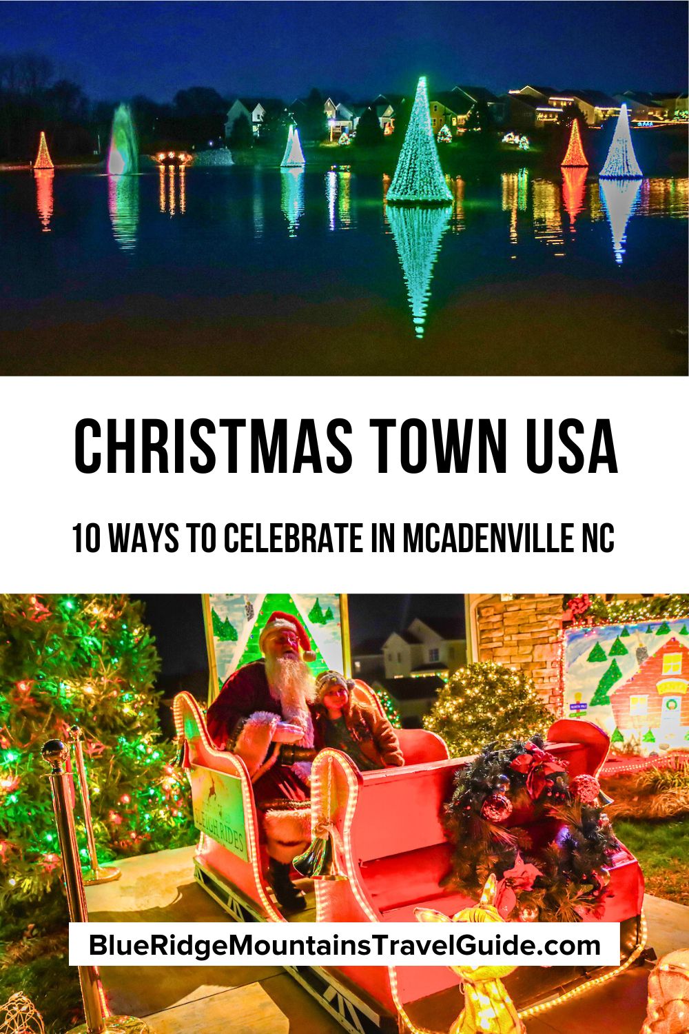 Christmas Town USA: 10 Ways to Celebrate in McAdenville NC, including tips on when to go, where to park, and fun things to do at Christmas time.