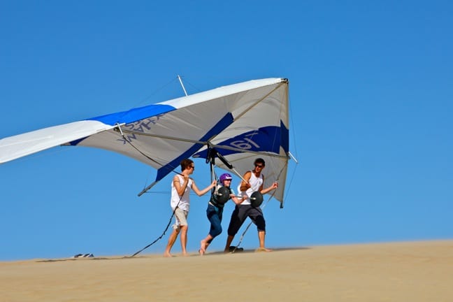 Learning to hang glide in Jockey's Ridge Outer Banks NC