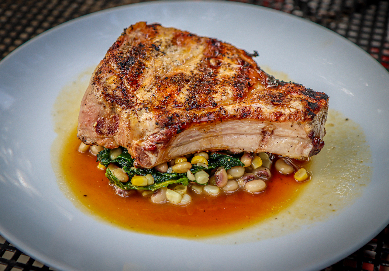 Pork Chop at Wild Morel Restaurant in Brevard NC