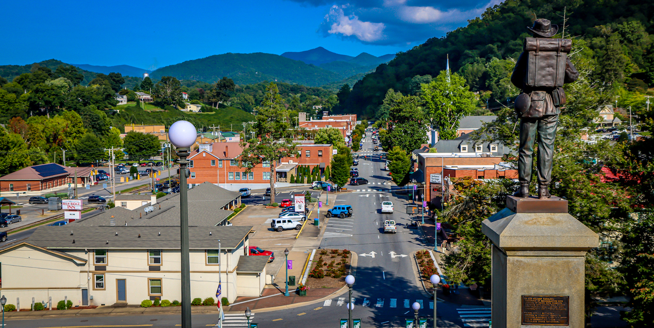 View of Downtown from Jackson County Courthouse, one of the Best Things to Do in Sylva NC