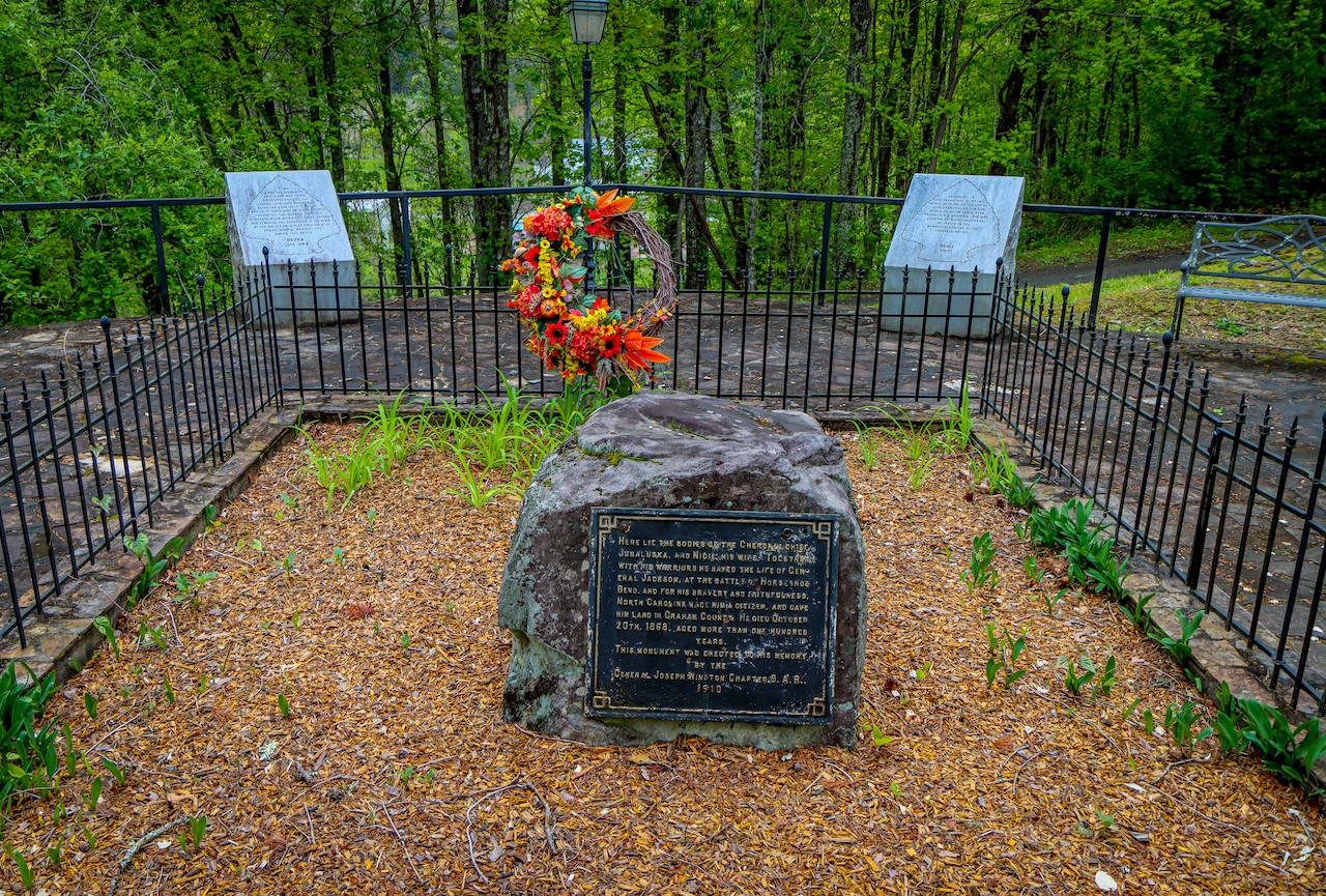 Junaluska Memorial and Native American Medicine Trail in Robbinsville NC