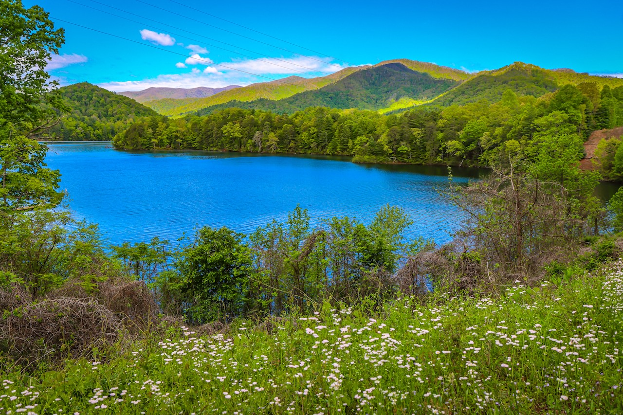 Lake Santeetlah in Robbinsville NC, one of the most beautiful lakes in North Carolina