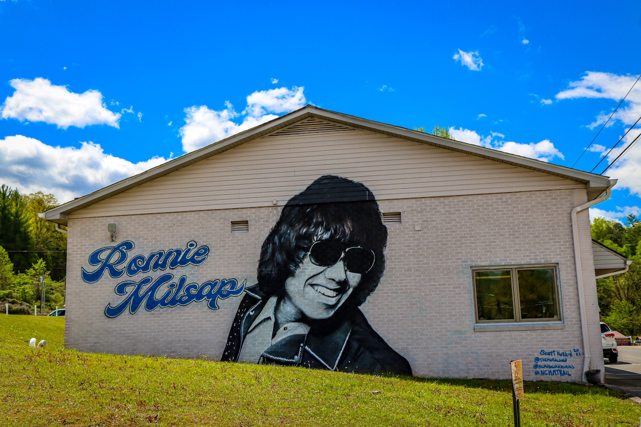 Country Music Legend Ronnie Milsap Mural in Downtown Robbinsville NC