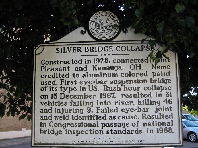 Silver Bridge Collapse Sign