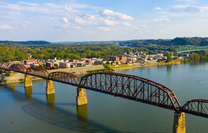 Mothman WV - View of Point Pleasant WV with Ohio River