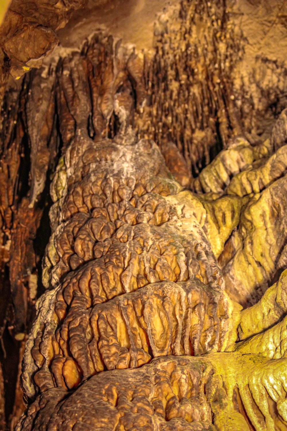 Rock formations on the Ruby Falls Cave Tour in Chattanooga TN