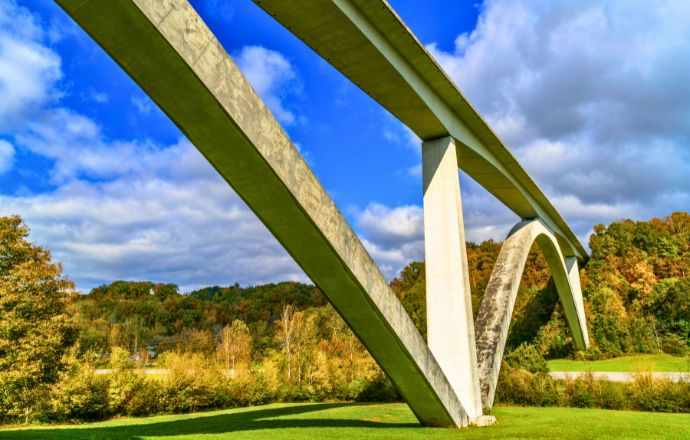 autumn in Tennessee - Double Arch Bridge on Natchez Trace Parkway