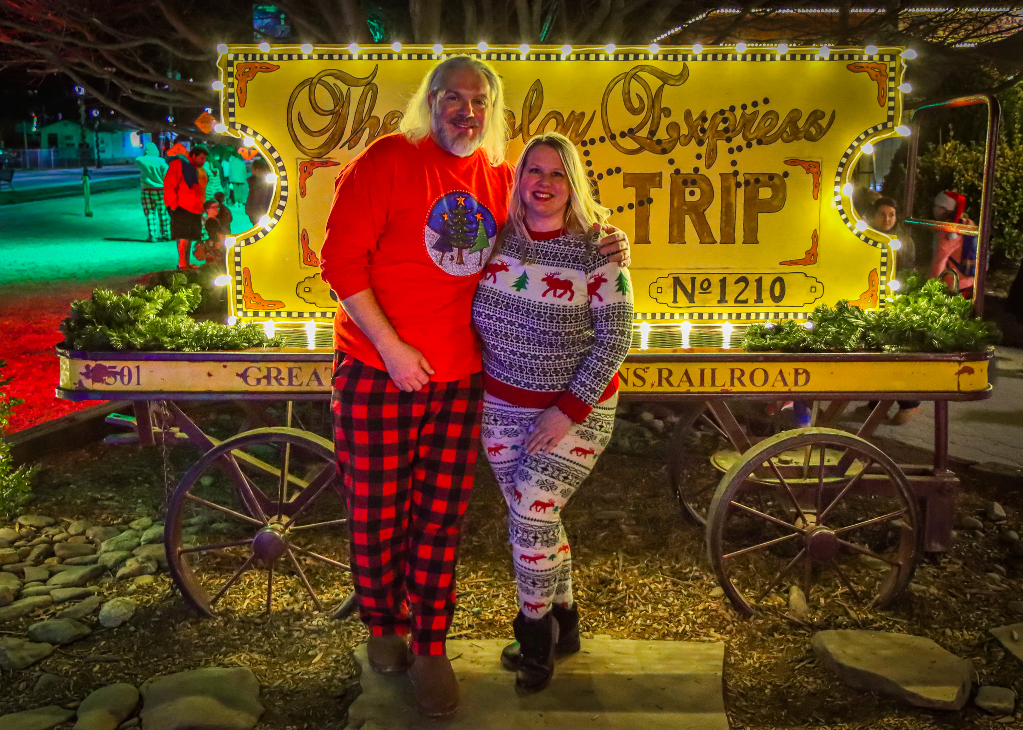 Bret & Mary with Polar Express Train Tickets in Bryson City NC